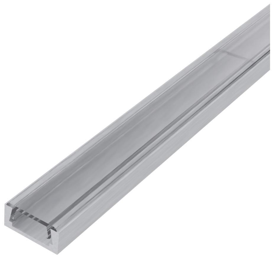 Avide Alu Profile U 15.9x7.8mm Normal met heldere afdekking 1m - Avide