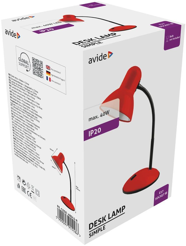Avide Basic Desk Lamp Simple Rouge - Avide