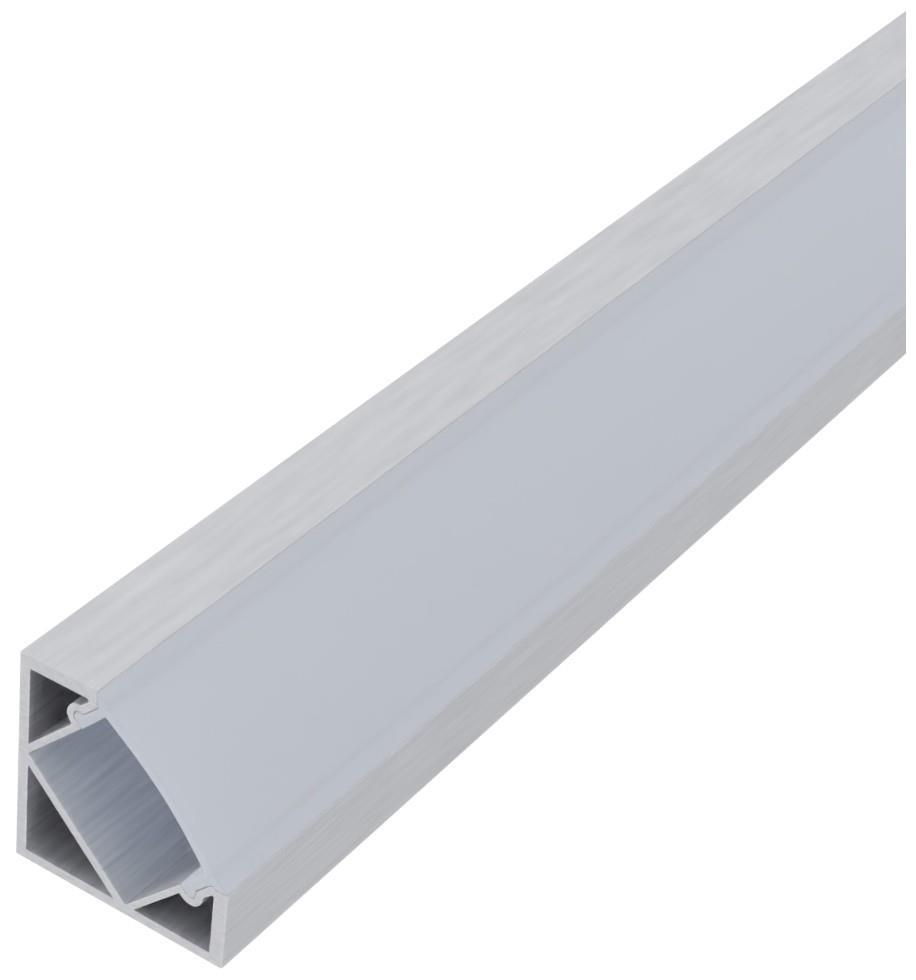 Avide Alu Profile V 18.1x18.1mm Angle avec recouvrement laiteux 1m - Avide