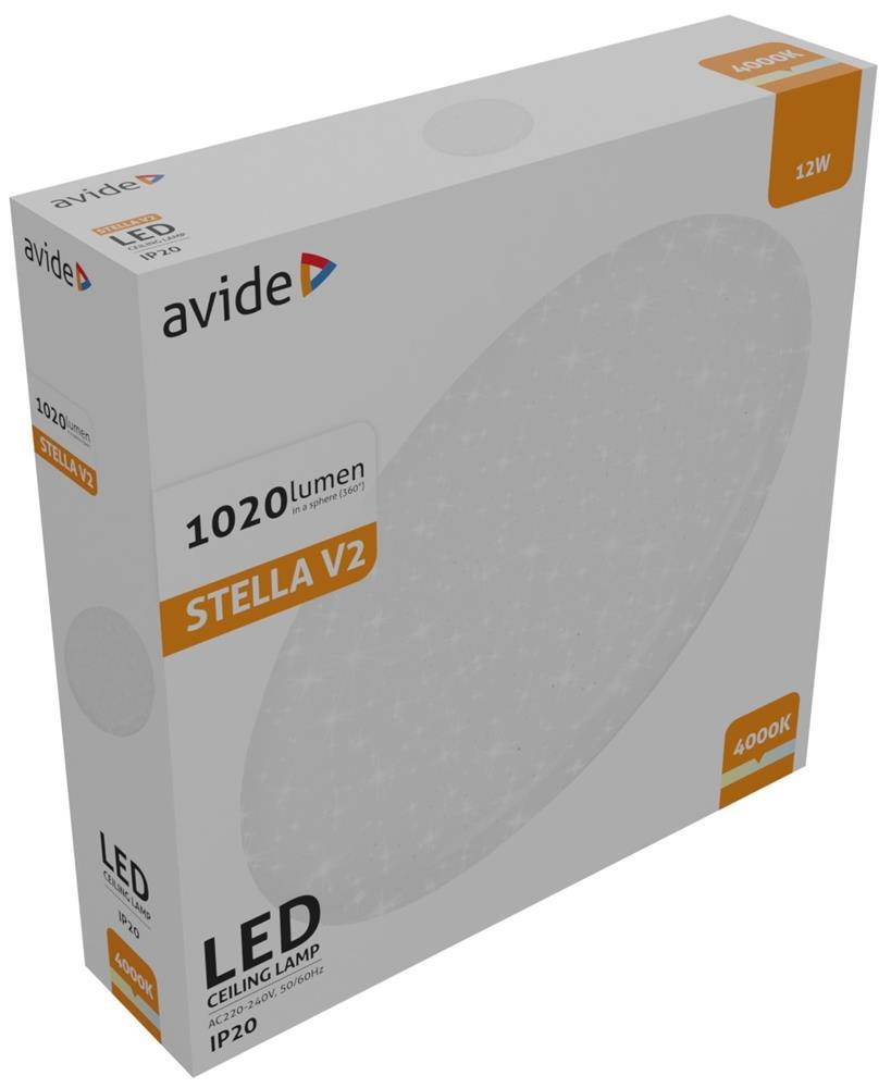 Avide LED Plafonnier Oyster Stella V2 12W 280*65mm BN 4000K - Avide