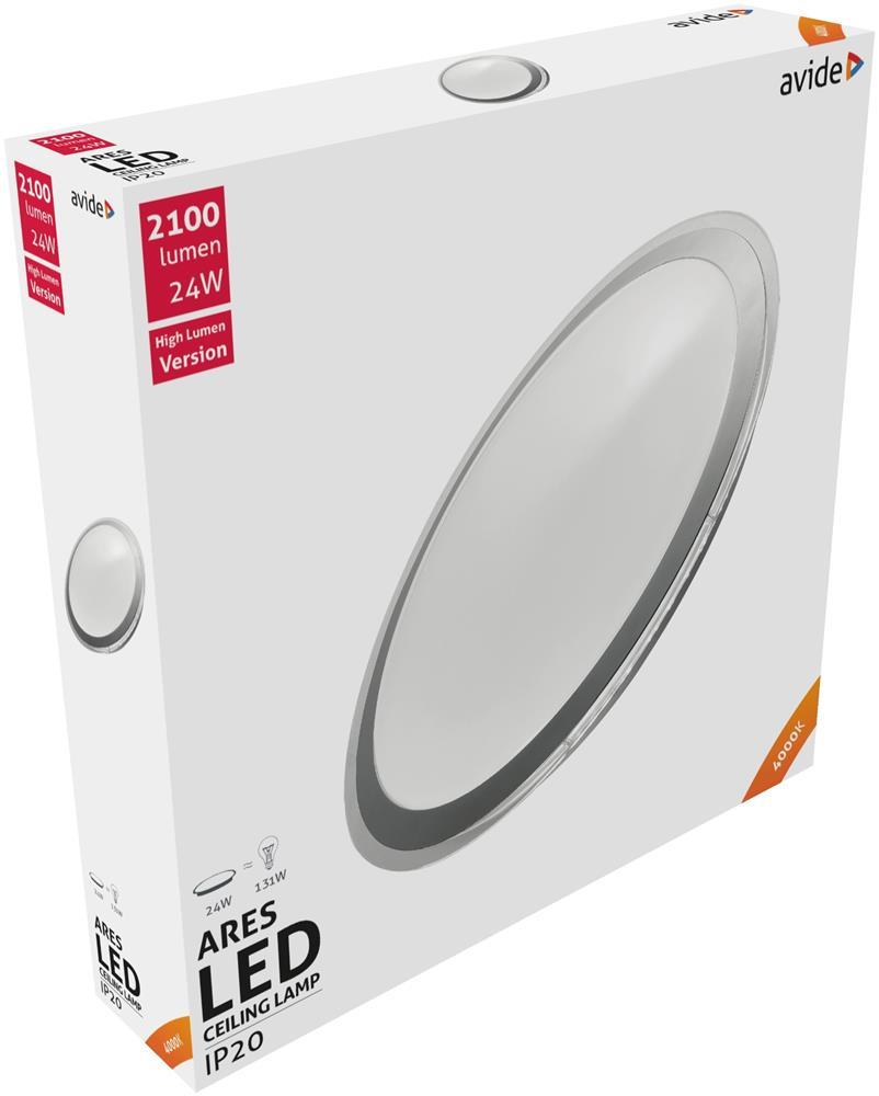 Avide LED Plafondlamp Oyster Ares 24W 430*90mm NW 4000K - Avide