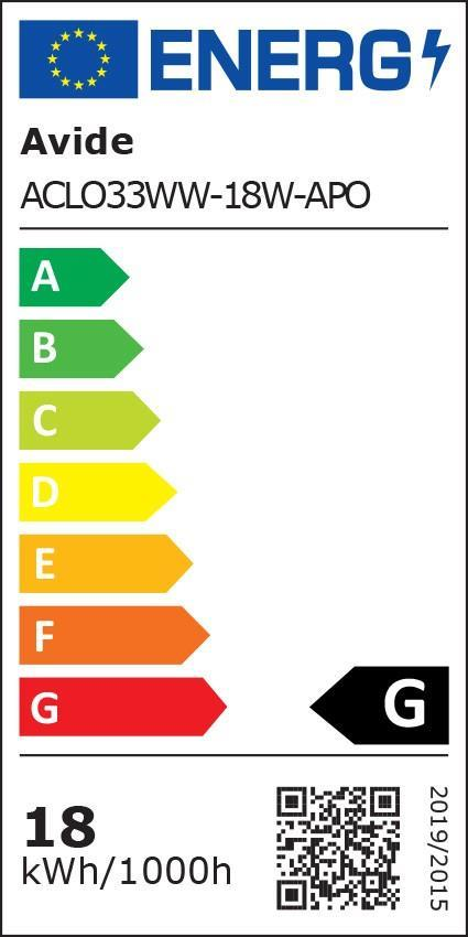 Avide LED Plafonnier Oyster Apollo 18W 348*62mm WW 3000K - Avide