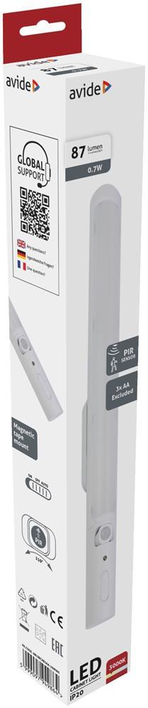 Avide LED Cabinet Light 0.7W PIR 3000K 3xAA sans batteries - Avide