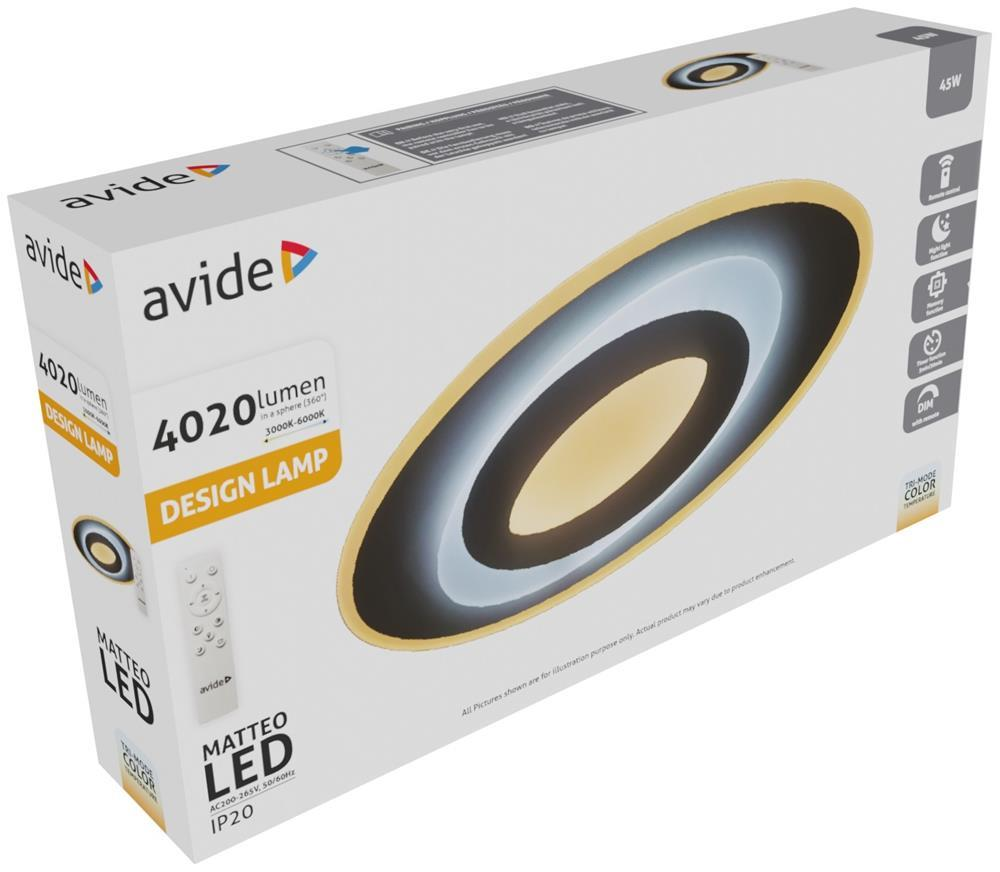 Avide Design Oyster Matteo avec télécommande RF - Avide