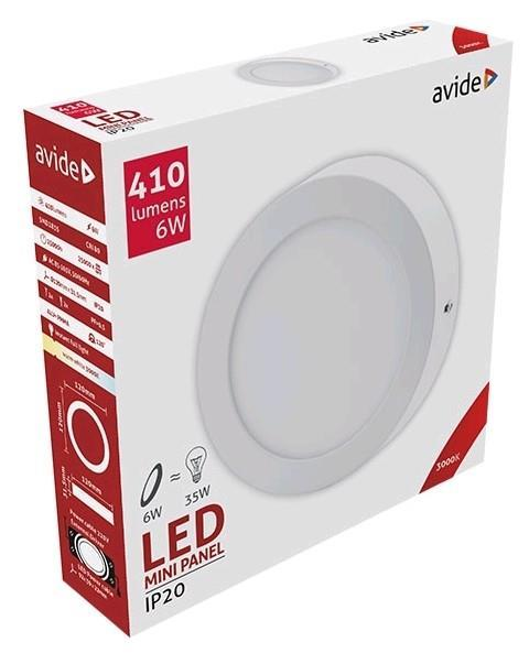 Avide LED Plafondlamp Opbouwlamp rond ALU 6W WW 3000K - Avide