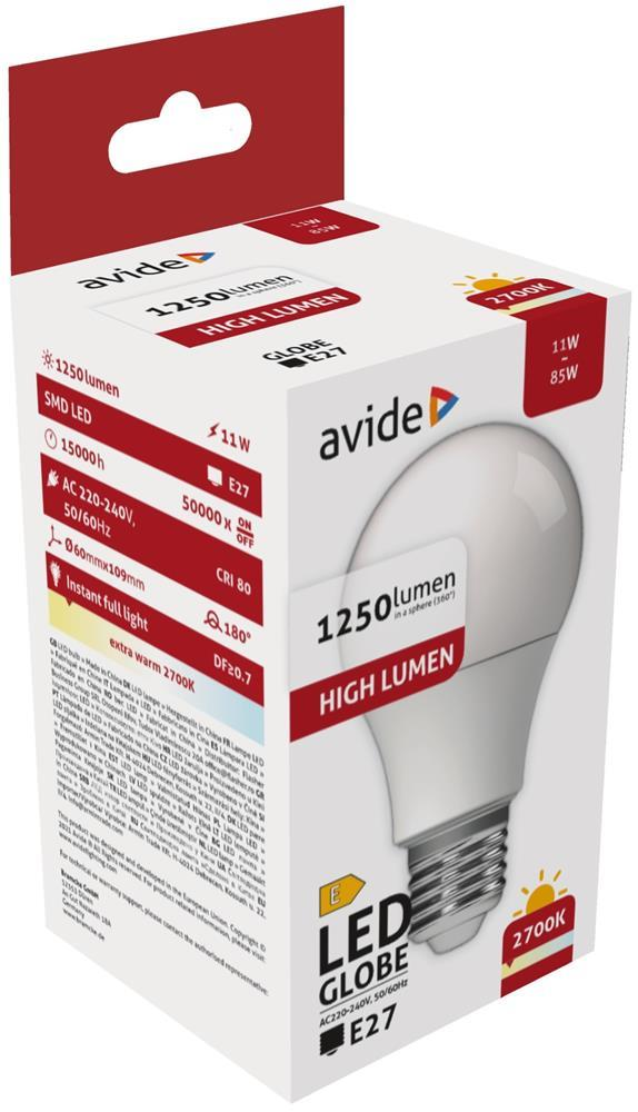 Avide LED Globe A60 11W E27 EW 2700K - Avide