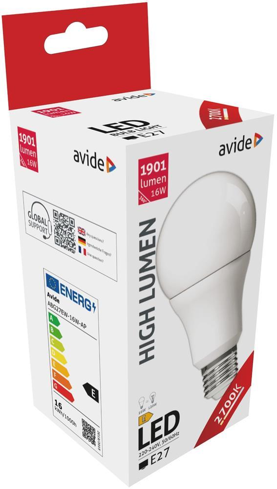 Avide LED Globe A70 16W E27 EW 2700K - Avide