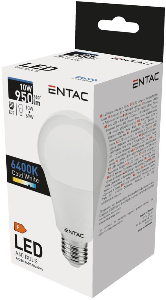 Entac LED Globe E27 10W CW 6400K - Entac