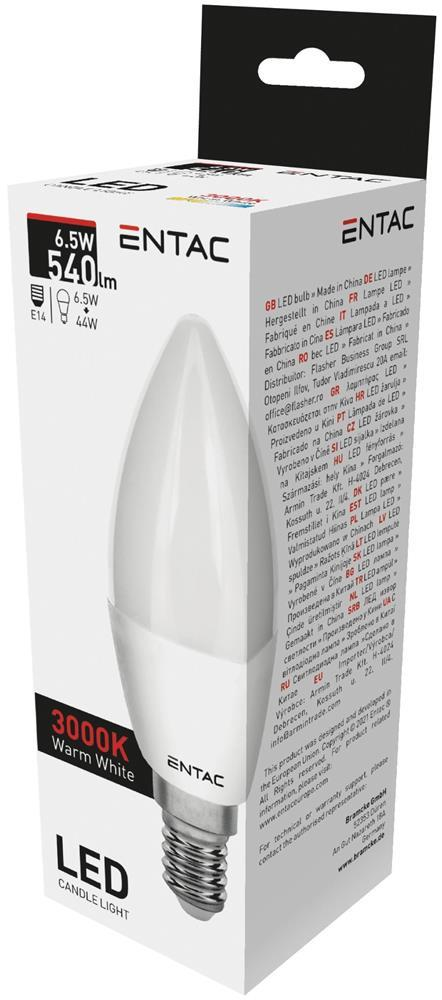 Entac LED Bougie E14 6,5W BC 3000K - Entac