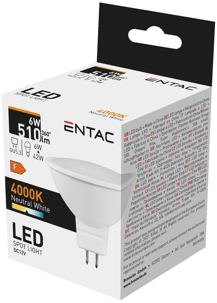 Entac LED Spot 6W GU5.3 12V BN 4000K - Entac