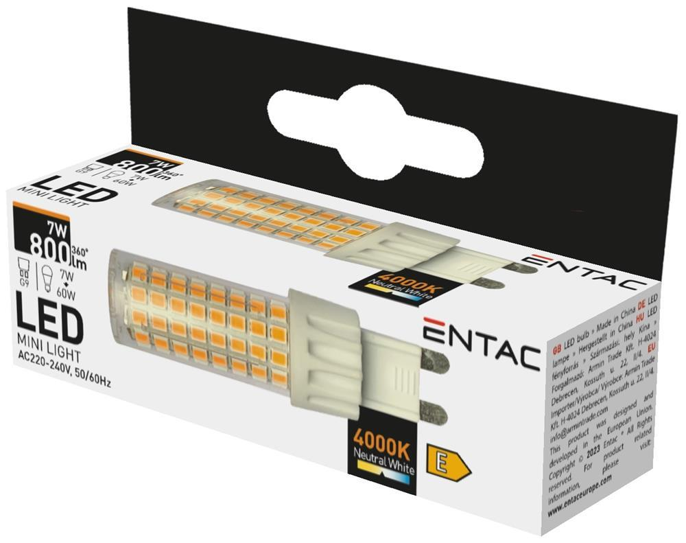 Entac LED 7W G9 NW 4000K plat - Entac