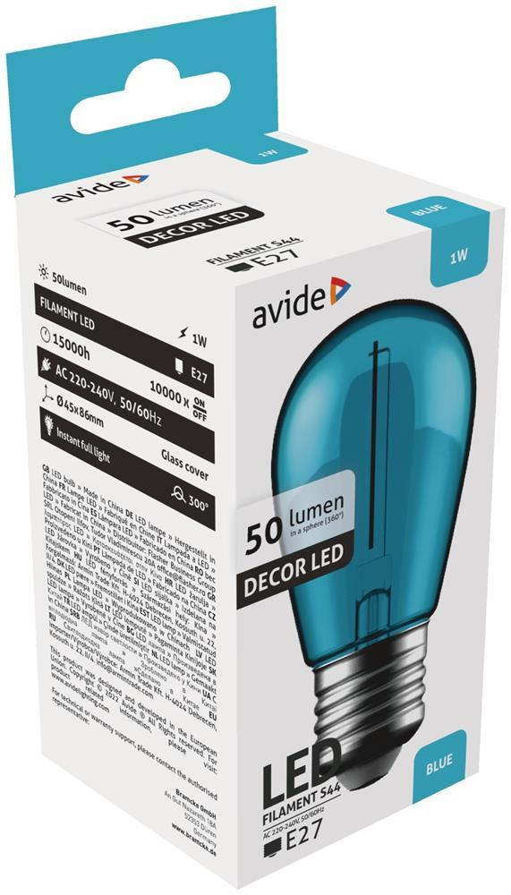 Avide Decor LED Filament bulb 1W E27 Bleu - Avide