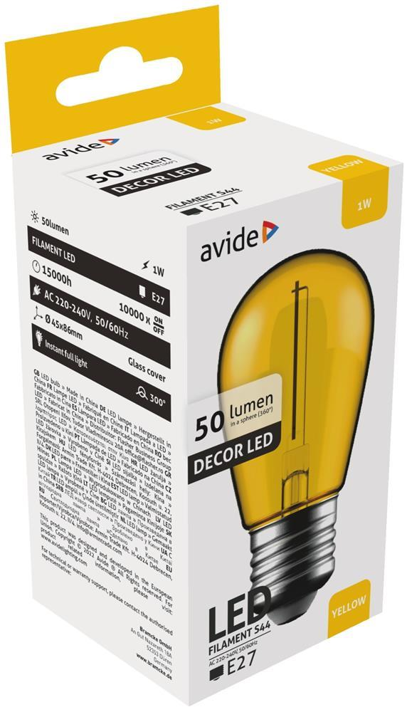 Avide Decor LED Filament bulb 1W E27 Jaune - Avide