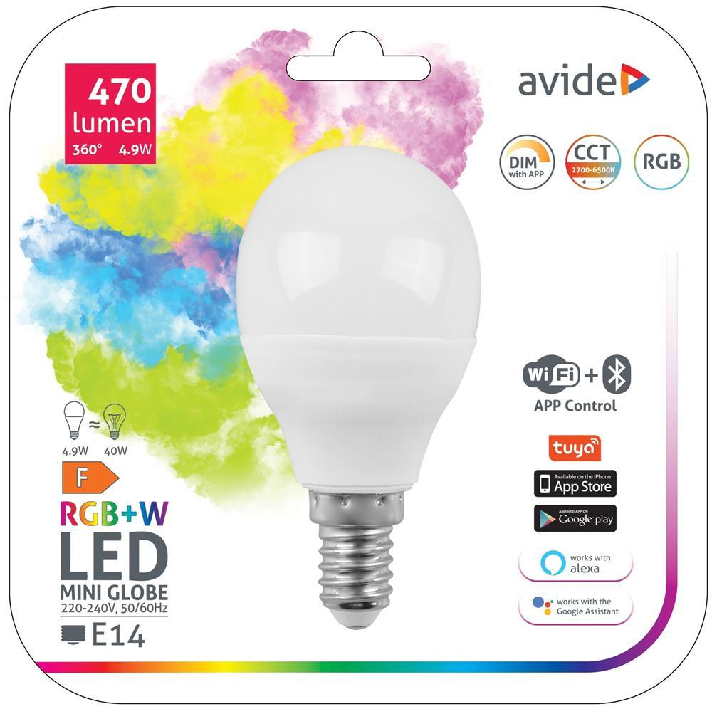 Avide Smart LED Mini Globe 4.9W RGB+W WIFI + BLE APP Contrôle - Avide