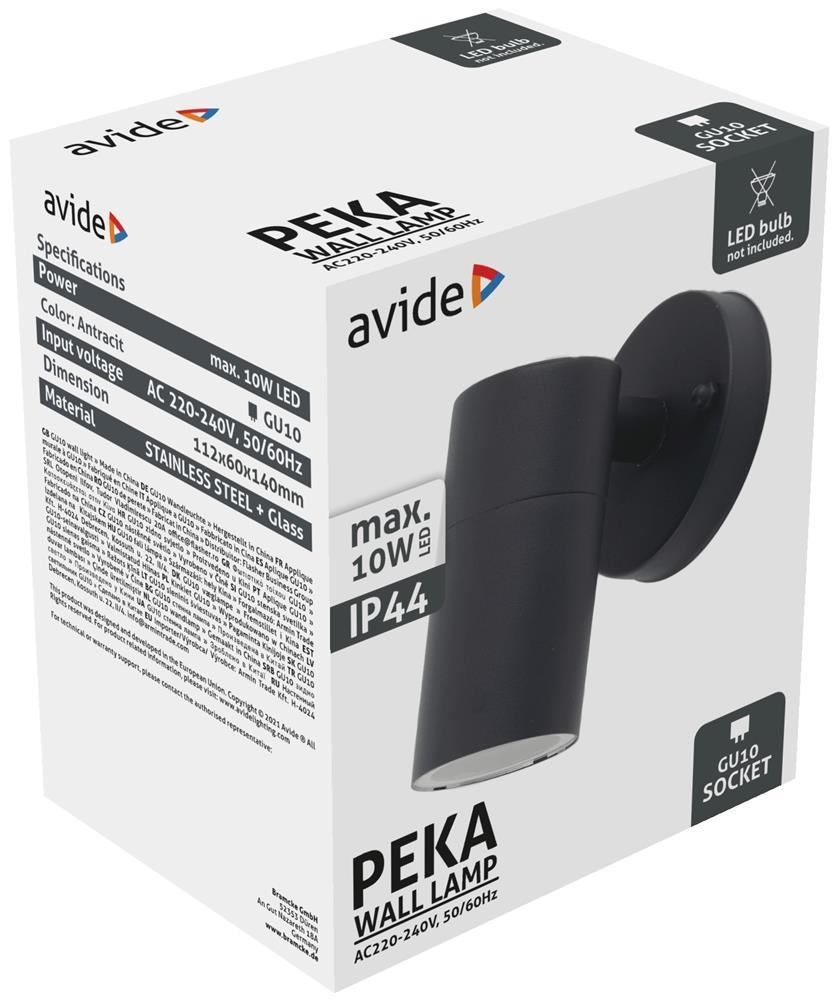 Avide Outdoor Wall Lamp Peka 1xGU10 IP44 Anthracite - Avide