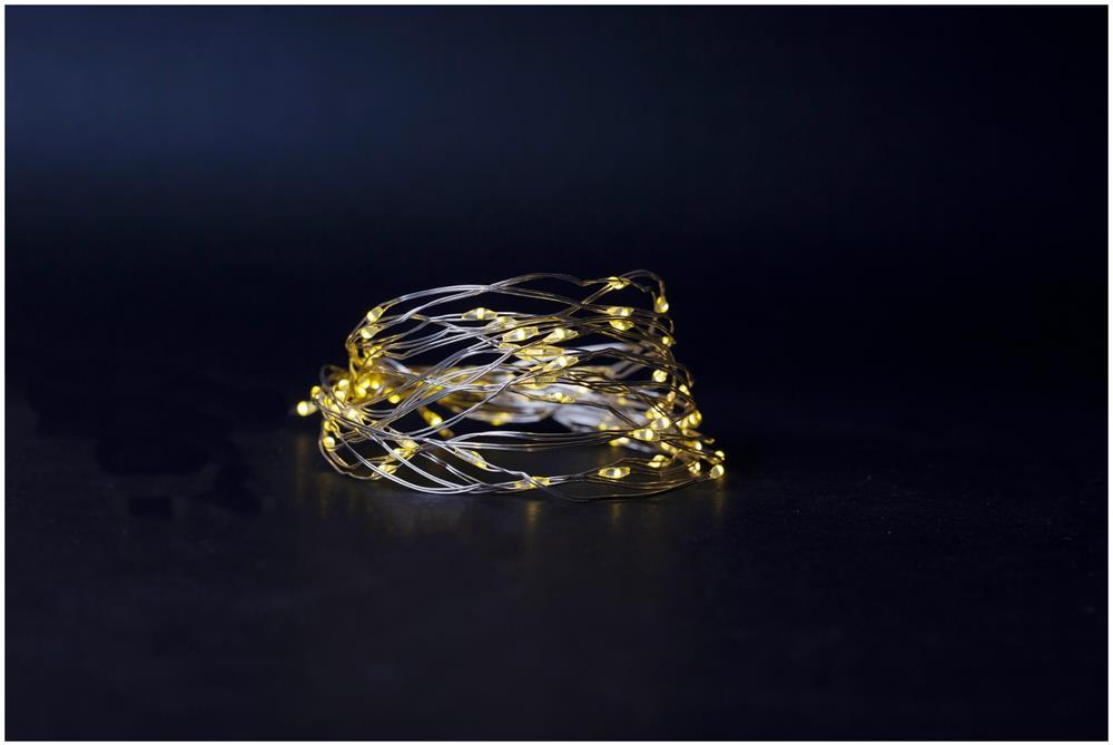 Entac Christmas Indoor Silver Wire 80 LED Light WW 4,1m (3AA excl.) - Entac