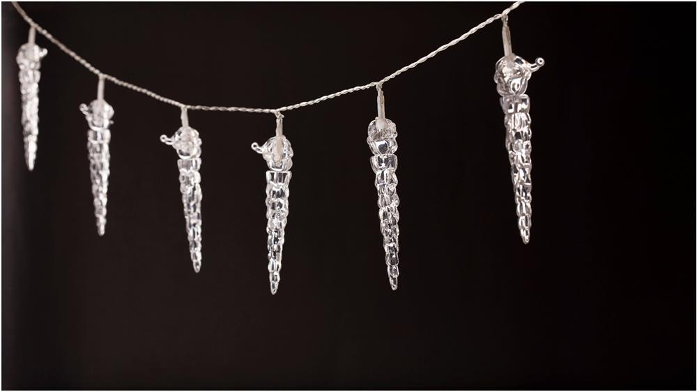 Entac Christmas Indoor Plastic Icicle 11cm 10LED 1,65m (2AA uitgezonderd) - Entac
