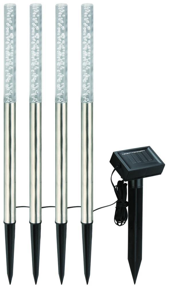 Entac Garden Solar Lamp 47cm Acier Inox 4 LED - Entac
