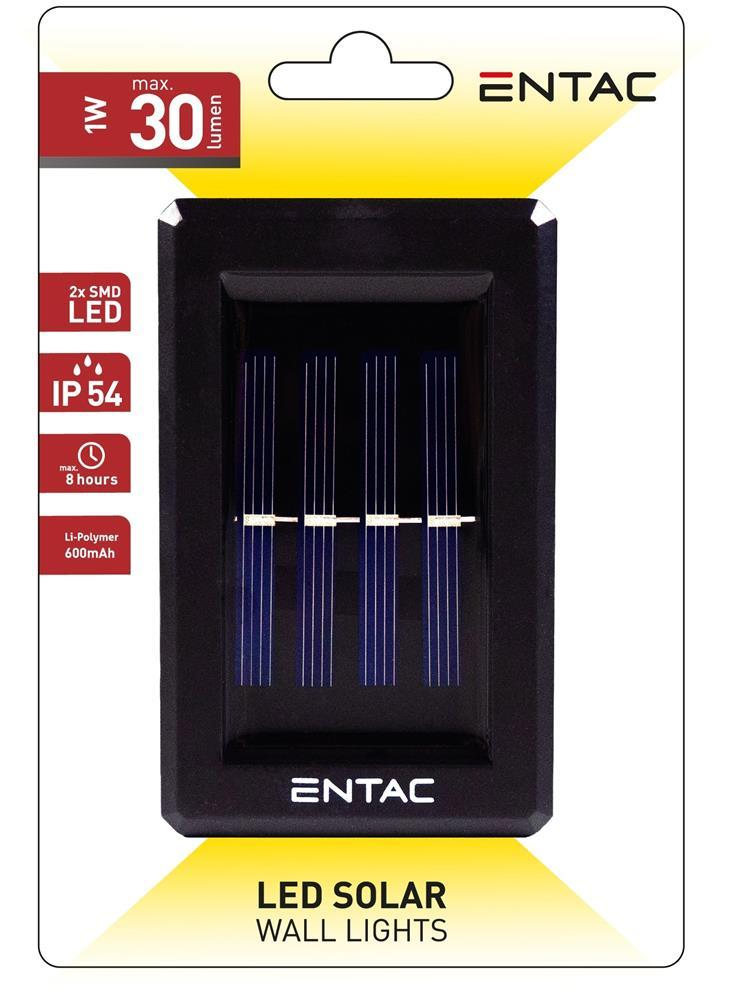 Entac Solar Plastic Wall Lamp 1W Lumière 2 voies WW - Entac