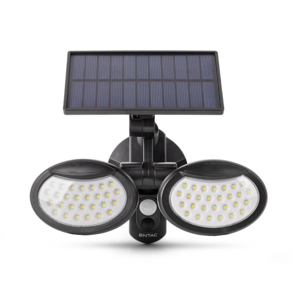 Entac Solar Plastic Applique murale 10W SMD 2 têtes avec PIR - Entac