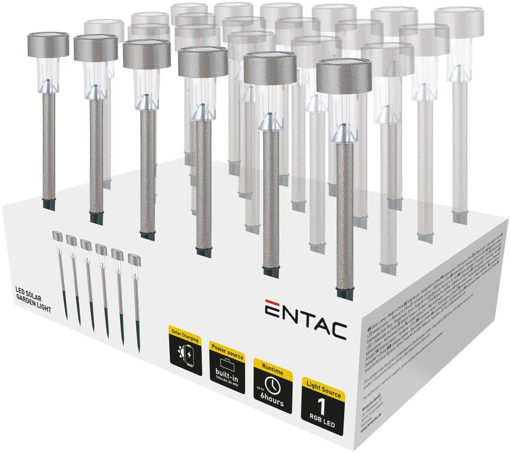 Entac Garden Solar Lamp 36cm Acier inoxydable Gris 1 LED 24/showbox - Entac