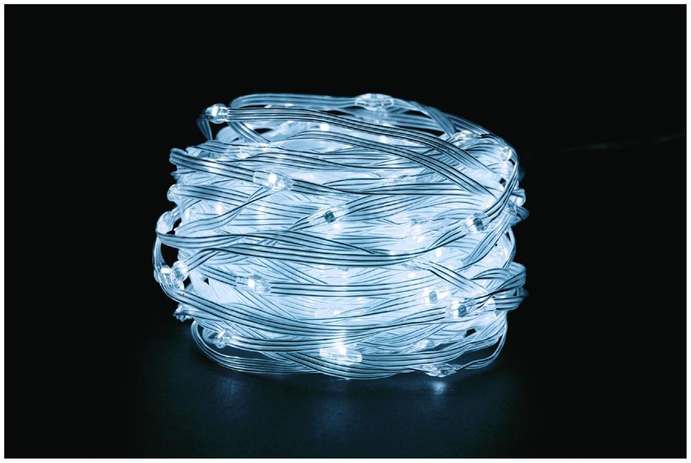 Entac Christmas IP44 200 PVC Coated Micro LED CW 20m - Entac
