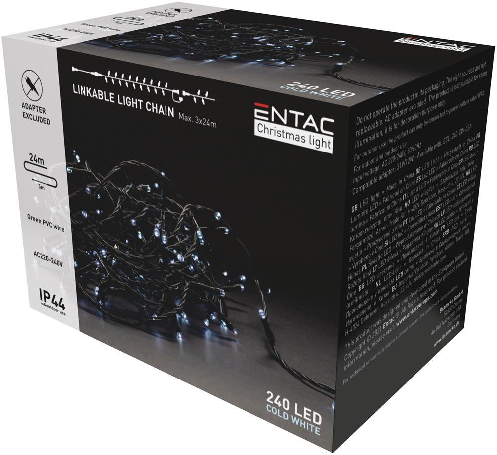 Entac Christmas IP44 240 LED Linkable Light CW 24m zonder adapter - Entac