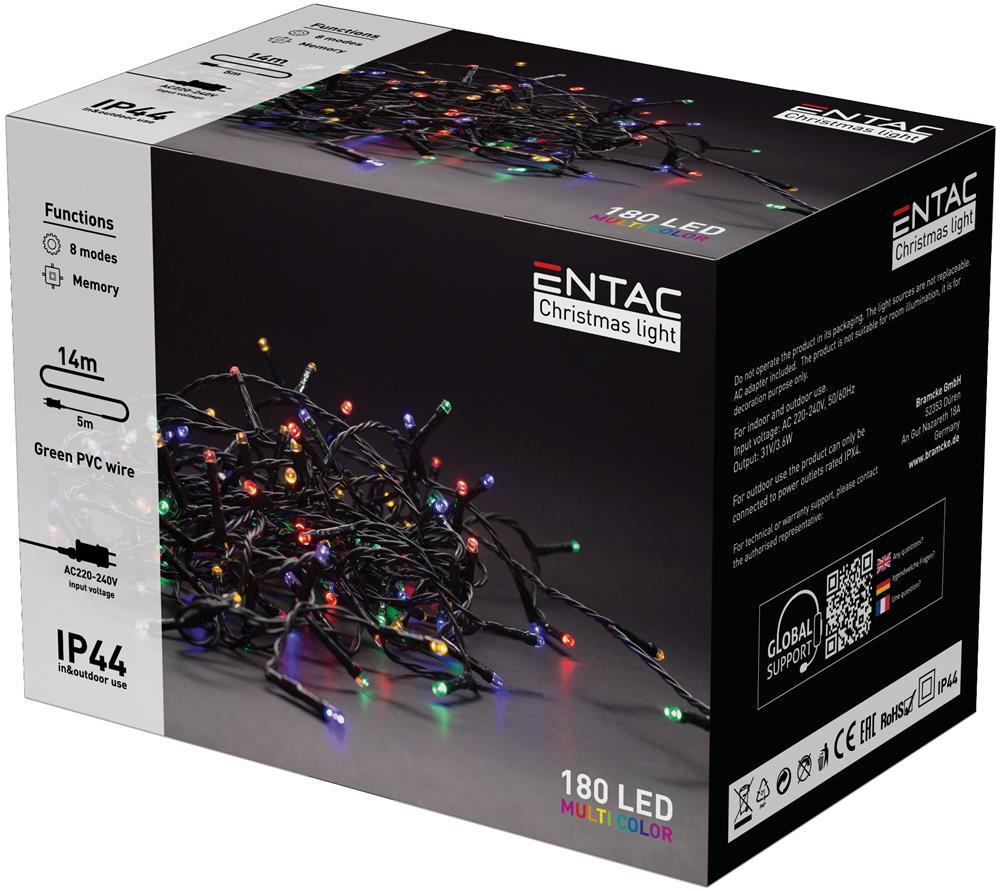 Entac Christmas IP44 180 LED-Licht Meerkleurig 14m - Entac
