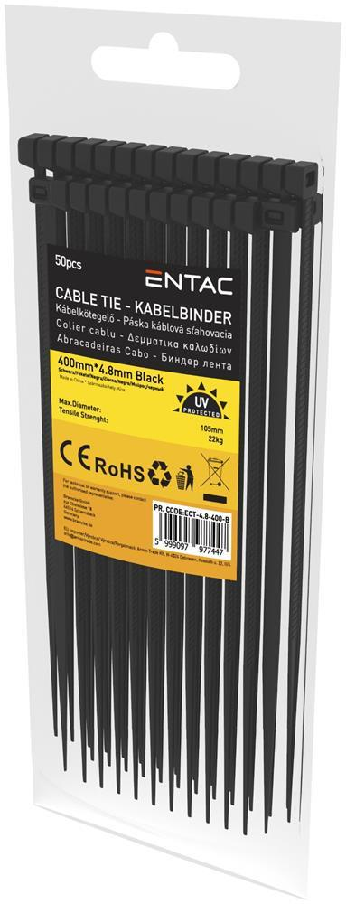 Entac Kabelbinder 4.8mmx400mm Zwart - Entac