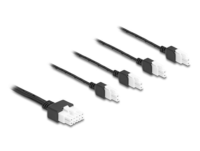 Delock Kabel Mini-Fit 4,2 mm 10-pins stekker naar 4 x DC 5,5 x 2,5 mm bus