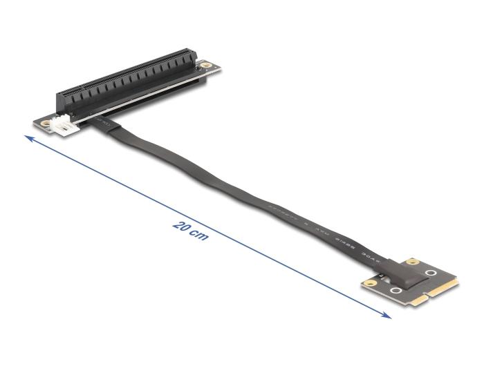 Delock Adaptateur Mini PCIe Male vers Slot PCIe 3.0 x16 90 coudé avec K
