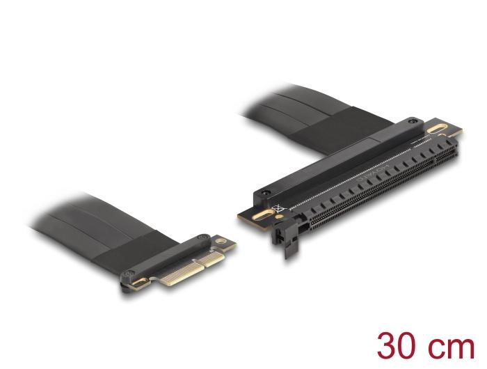 Carte Riser Delock PCI Express 3.0 x4 Connecteur vers Slot x16 avec Câble 30 cm