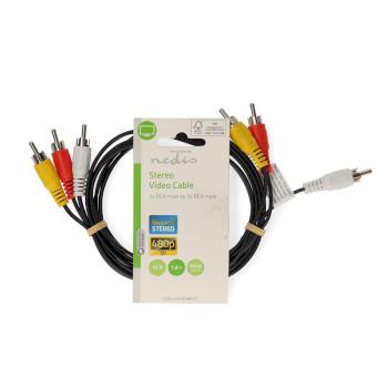 Câble vidéo composite 3x RCA Mâle 3x RCA Mâle Nickelé 480p - Nedis