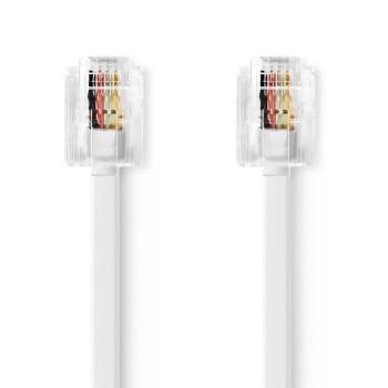 Câble Telecom RJ11 Male RJ11 Male 10,0 m Design du câble : Plat Or - Nedis