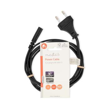 Stroomkabel Euro Male IEC-320-C1 Recht Recht Vernikkeld 2.00 m - Nedis