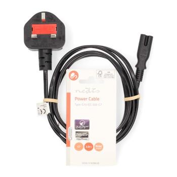 Câble d'alimentation UK UK Mâle IEC-320-C7 2.00 m Oui 2 x 0.75 mm² - Nedis