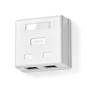 Netwerk Wanddoos Opbouw 2 poort(en) UTP CAT6 Recht Female Goud - Nedis