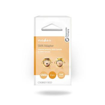 Adaptateur SMA SMA Femelle Polarité Inversée SMA Femelle Plaqué Or 50 - Nedis