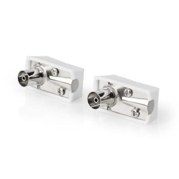IEC (Coax) Connector Angulaire Femelle Nickelé 75 Ohm À visser - Nedis