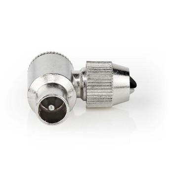 IEC (Coax) Connector 90 Anglé Mâle Nickelé 75 Ohm À visser - Nedis