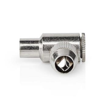 IEC (Coax) Connector 90 Anglé Mâle Nickelé 75 Ohm À visser - Nedis