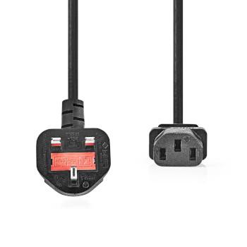 Stroomkabel UK Male IEC-320-C13 Gehoekt Recht Vernikkeld 3.00 - Nedis