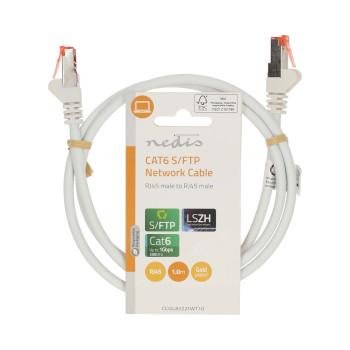 Câble réseau CAT6 RJ45 Male RJ45 Male S/FTP 1,00 m Rond LSZH - Nedis