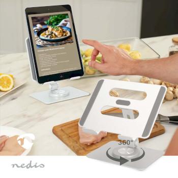 Tablet Standaard Standaard Draai- en Kantelbaar Zilver - Nedis