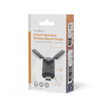Netwerk-Dongel Wi-Fi AX5400 2.4/5/6 GHz (Triple Band) USB3.0 - Nedis