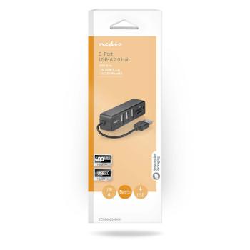 Hub USB 1x USB-A 3x USB A Femelle 5 ports USB 2.0 USB - Nedis