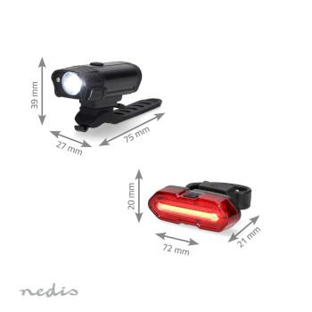 Fietslamp Batterij Gevoed 5 V DC 3 W Incl. batterij(en) - Nedis