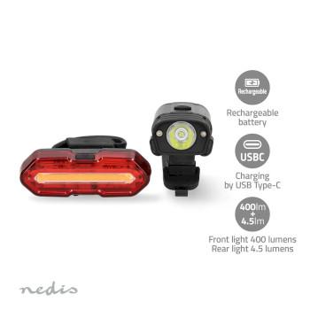 Fietslamp Batterij Gevoed 5 V DC 3 W Incl. batterij(en) - Nedis