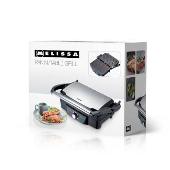 Panini / Grille de contact 1600W Noir / Boîtier supérieur en acier inoxydable - MELISSA