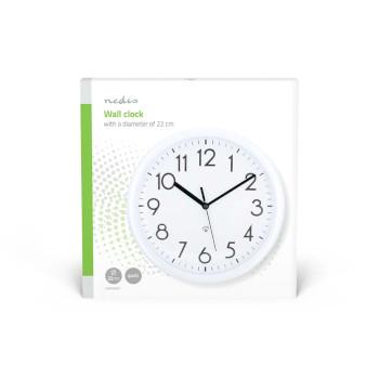 Horloge mural Diamètre : 220 mm Plastique Blanc - Nedis